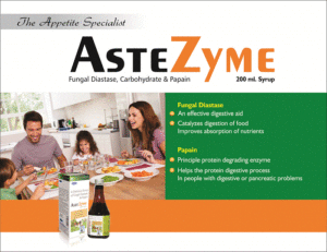 ASTEZYME (Fungal diastase 10 mg Protein hydrolysate 20 % 50 mg Pepsin 20 mg Niacinamide 5 mg Vitamin b1 1 mg Vitamin b2 1 mg Vitamin b6 0.5 mg)