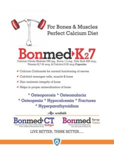 Bonmed-K27 (Calcium Citrate Maleate 500mg, Boron 1.5mg, Folic Acid 400mcg, Vitamin K27 45mcg & Calcitrol0.25 mcg)