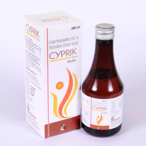 CYPRIK (CYPROHEPTADINE HYDROCHLORIDE 2.0MG +TRICHOLINE CITRATE 275 MG+ SORBITOL 70%)