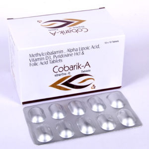 Cobarik-A (METHYLCOBALAMIN 1500 mcg+ Vitamin B1 + Vitamin B6 + ALFA LIPOIC ACID 100 MG + Pyridoxine Hcl 3mg.+Folic Acid 1.5mg.)