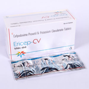 Ericep-CV (CEFPODOXIME PROXETIL 200MG +CLAVULANIV ACID 125 MG)