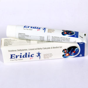 Eridic (LINSEED OIL 3.0%w/w , DICLOFENAC DIETHYLAMINE 1.16%w/w , METHYL SALICYLATE 10% w/w , MENTHOL 5 %w/w)