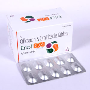 Eriof-OZ (OFLOXACIN-50 MG + ORNIDAZOLE 125 mg)