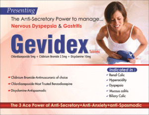 GEVIDEX (Chlordiazepoxide 5 mg+ clidinium bromide 2.5 mg)