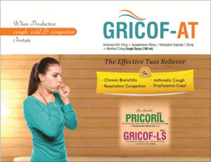GRICOF-AT (Ambroxol 15 mg + Terbutaline 1.25 mg + Guaiphenesin 50 mg + menthol 2.5 mg)
