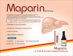 MAPARIN (Silymarin 15 mg L-Lysine monohydrate 10 mg Niacinamide 5 mg Zinc sulphate 3 mg Thiamine hydrochloride 1 mg Riboflavin 1 mg Pyridoxine hydrochloride 0.5 mg Cyanocobalamin 5 mcg)