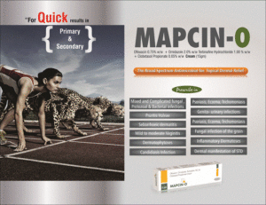 MAPCIN-0 (Ofloxacin 0.75% + Ornidazole2.0% w/wTerbinafine Hydrocloride1.00% + Cobetasol Propionatae 0.05%)