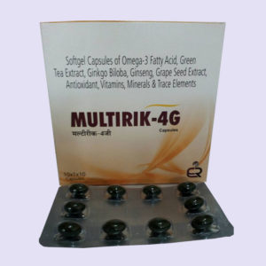 MULTIRIK-4G (OMEGA-3 FATTY ACID, GREEN TEA EXTRACT, GINKGO BILOBA, GINSENG, GRAPE SEED EXTRACT, VITAMINS, MINERALS,TRACE ELEMENTA)