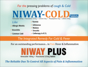 NIWAY-COLD (Nimesulide 100 mg + Paracetamol 325 mg + Phenylepherine Hcl 5 mg & Cetirizine Hcl 5 mg + Caffine 30 mg Tabs)