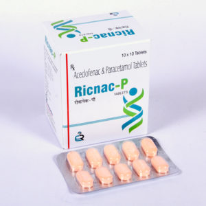 Ricnac-P (ACECLOFENAC 50 mg+ PARACETAMOL.125 mg)