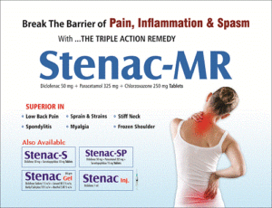 STENAC-MR (Diclo. Pott. 50 mg., Para 325 mg. & Chlorzoxazone 250 mg. tabs)