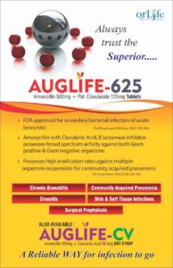 AUGLIFE-625 (Amoxycillin 500mg + Potassium Clavulanate Acid 125mg)