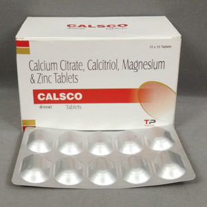 CALSCO (CALCIUM CITRATE 1000 MG + CALCITRIOL 0.25 MCG + MAGNESIUM OXIDE 100 MG + ZINC SULPHATE MONOHYDRATE 4 MG)