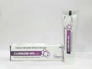 CLOBGOB-MN (Clobetasol Propionate Cream 0.05%w/w + Miconazole Nitrate 2%w/w + Neomycin Sulphate 0.5%w/w + Zinc Sulphate 2%w/w)