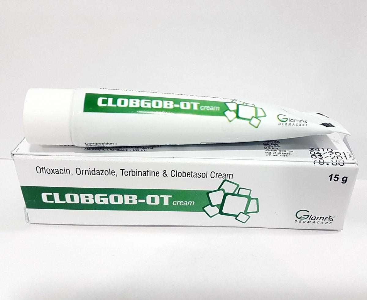 CLOBGOB-OT (Clobetasol Proprionate 0.05%w/w+ Terbinafine 1%w/w + Ofloxacin 0.75%w/w+ Ornidazole 2%w/w)