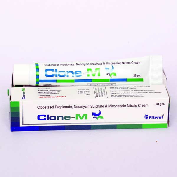 Clone-M (Clobetasol Propionate BP - 0.05%w/w Neomycin - 0.5%w/w Miconazole Nitrate IP - 2.0%w/w)