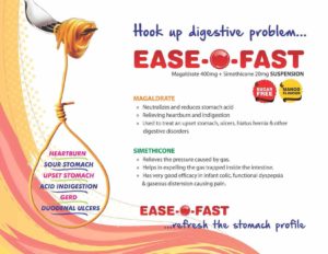 Ease-O-Fast (Megaldrate 400mg + Simethicone 20mg Suspension (Sugar Free, Mango Flavour))