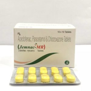 JEMNAC-MR (ACECLOFENAC 100 MG+PARACETAMOL 325 MG + CHLORZOXAZONE 250 MG)