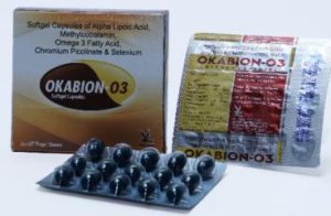 OKABION-03 (Alpha LIpcic Acid Methylcobalamin Omega3 Falty Acid Chramium Piconate & Selenium,)