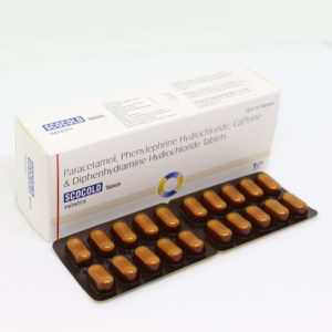 SCOCOLD (PARACETAMOL 500 MG + PHENYLEPHRINE HYDROCHLORIDE 5 MG+ CAFFEINE 30 MG + DIPHENHYDRAMINE HYDROCHLORIDE 25 MG)