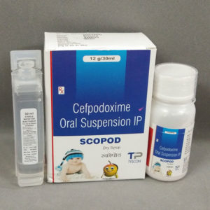 SCOPOD (CEFPODOXIME PROXETIL -50 MG DRY. SYP (WITH STERILE WATER FOR RECONSTITUTION) )