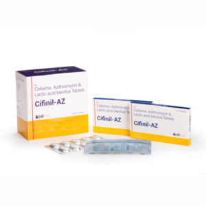 Cifinil-AZ (Cefixime 200 mg + Azithromycin 250 mg + LB spores Tablet)
