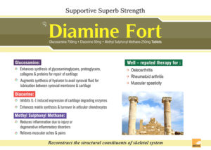 Diamine Fort (Glucosamine 750mg+ Diacerine 50mg+ Methyl Sulphonyl Methane 250mg)