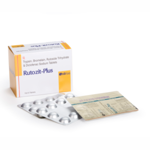 Rutozit-plus (Trypsin 48 mg+ Bromelain 90mg + Rutoside 100 mg Diclofenac 50 mg Tablet)
