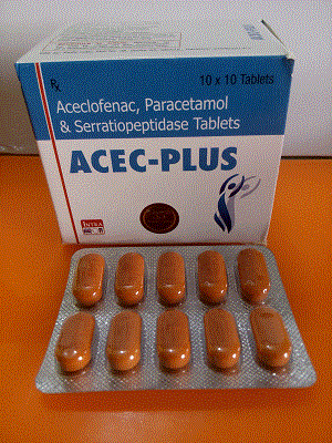 Acec-Plus Tabs (Aceclofenac 100mg + Paracetamol 325mg + Serratiopeptidase 15mg)