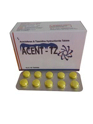 Acent-TZ (Aceclofenac 100mg + Tizanidine 2mg)