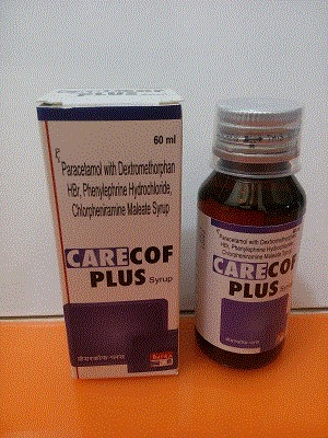 Carecof Plus Syrp (Paracetamol 325mg + CPM 2mg + Ambroxol HCL 30mg + Guaifenesin 100mg + Phenylephrine HCL 10mg)