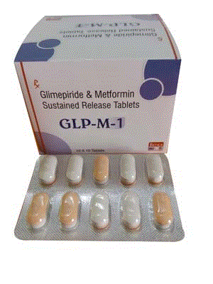 GLP-M1 Tabs (Glimepiride 1mg + Metformin 500mg (In SR))