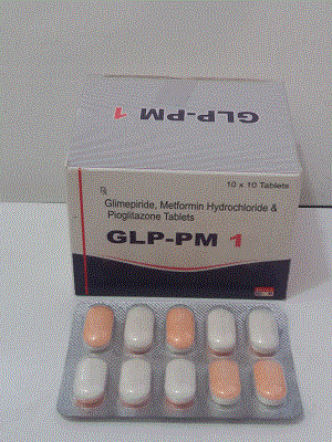 GLP-PM 1 TAB (Glimepiride 1mg + Pioglitazone 15mg + Metformin 500mg (In SR))