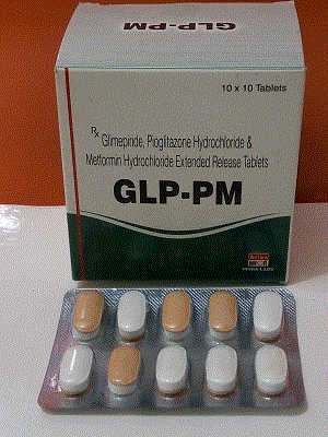 GLP-PM Tabs (Glimepiride 2mg + Pioglitazone 15mg + Metformin 500mg (In SR))