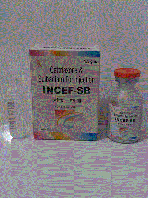 Incef-SB-1.5g Inj. (Ceftriaxone & Sulbactam for Injection)