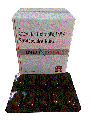 Inloxy-SLB Tabs (Amoxycillin 250mg + Dicloxacillin 250mg + Serratiopeptidase 15mg)