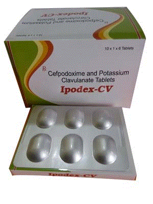 Ipodex-CV Tabs (Cefpodoxime 200mg + Clavulanic Acid 125mg)