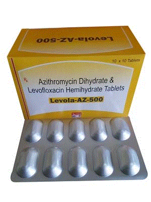 Levola-AZ-500 Tabs (Levofloxacin 250mg + Azithromycin 250mg)
