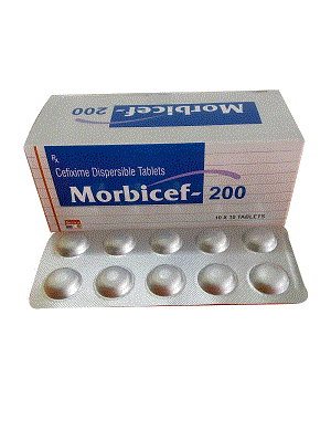 Morbicef -200 DT Tabs (Cefixime Dispersible Tablets)