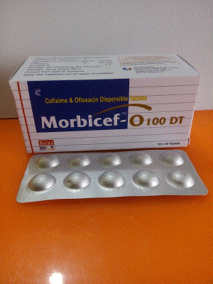 Morbicef O-100DT Tabs (Cefixime & Ofloxacin Dispresible Tablets)