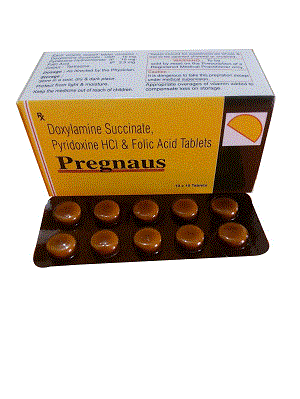 Pregnaus Tabs (Doxylamine Succinate 10mg + Pyridoxine Hydrochloride 10mg)