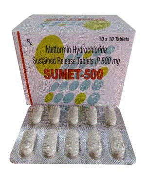 Sumet-500 SR Tabs (Metformin Hydrochloride 500mg (SR Form))