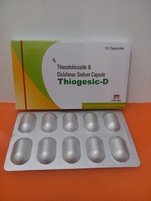 Thiogesic-D Caps (Thiocolchicoside 8mg + Diclofenac Sodium 50mg)