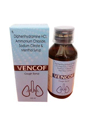 Vencof Syp (Diphenhydramine 14.08mg + Ammonium Chloride 139mg + Sodium Citrate 57.03mg + Menthol 1.50mg)