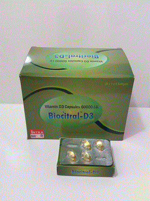 Biocitral- D3 Soft Gel Caps (Vitamin D3 Capsules6000I.U.)