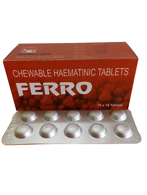 Ferro Tabs (Chewable Haematinic Tablets)