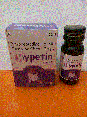 Hypetin Drops (Cyproheptadine HCL 1.5mg + Tricholine Citrate 55mg /30ml)